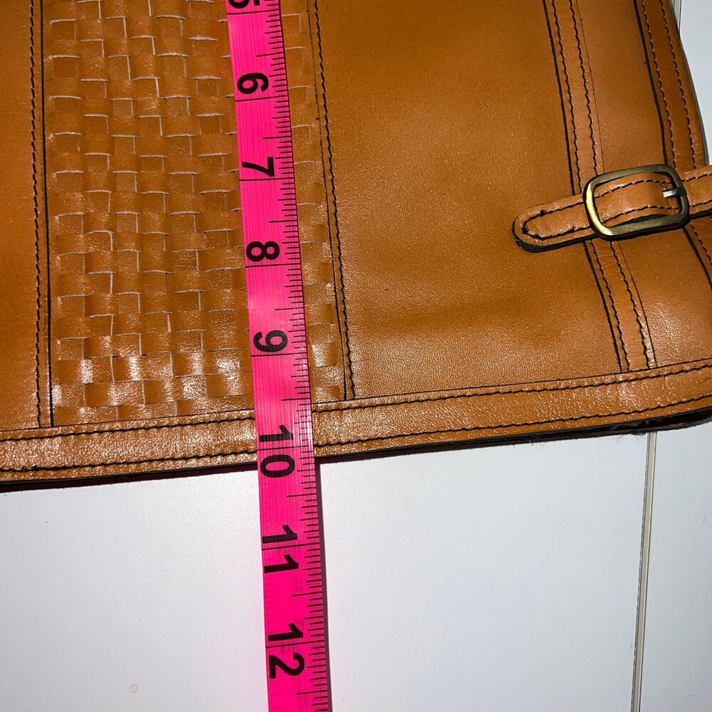 Vintage 70's Genuine Leather Camel Handbag - Picture 9 of 11